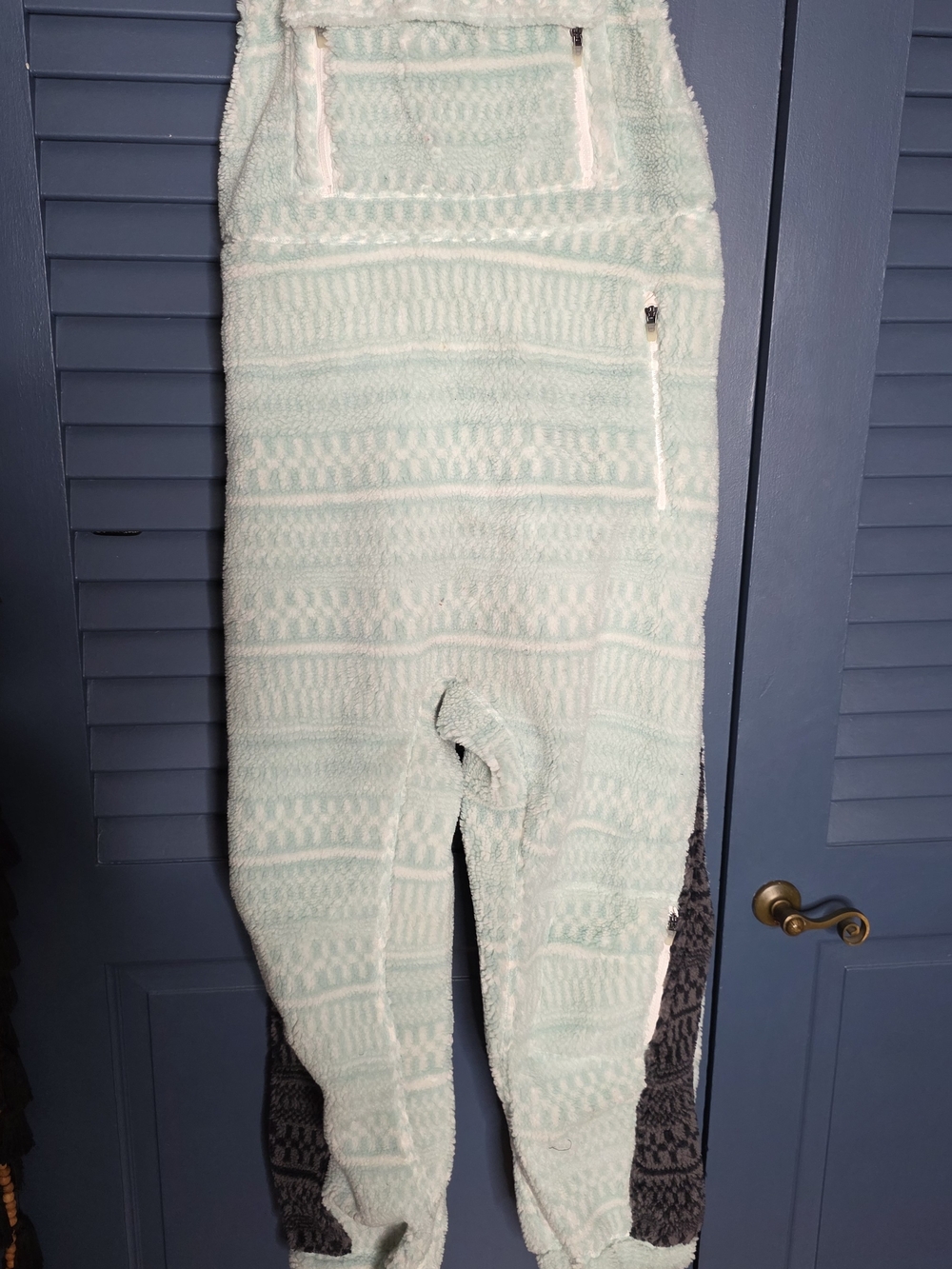 Free People Mint Textured Knit Jumpsuit with Zipper Pocket